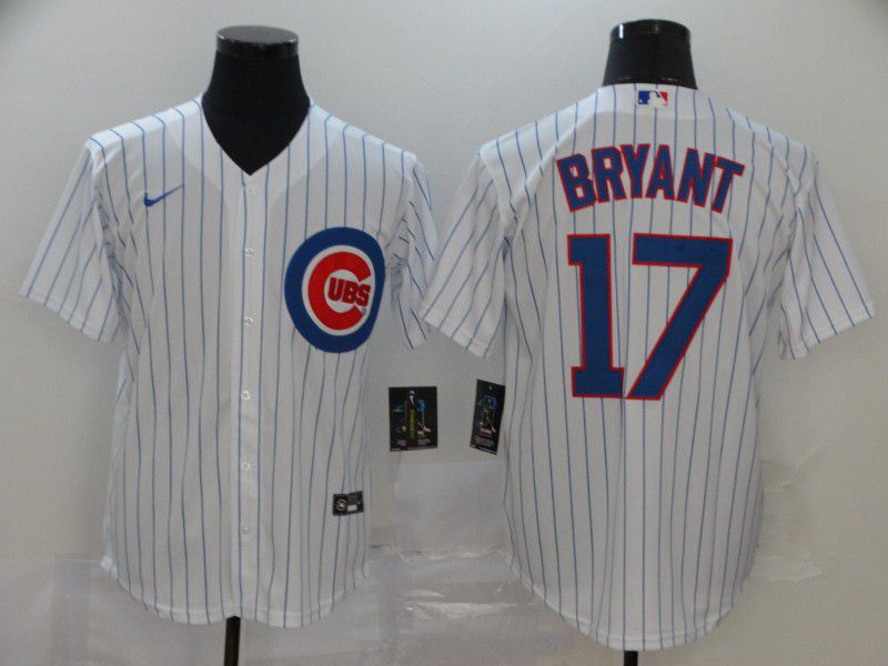 Men Chicago Cubs #17 Bryant White Game Nike MLB Jerseys
